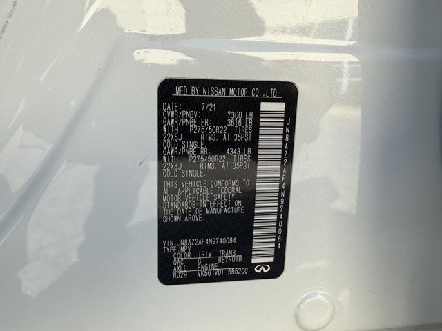 2022 INFINITI QX80 PREMIUM SELECT 2WD