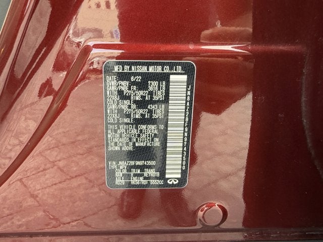 2022 INFINITI QX80 SENSORY 2WD