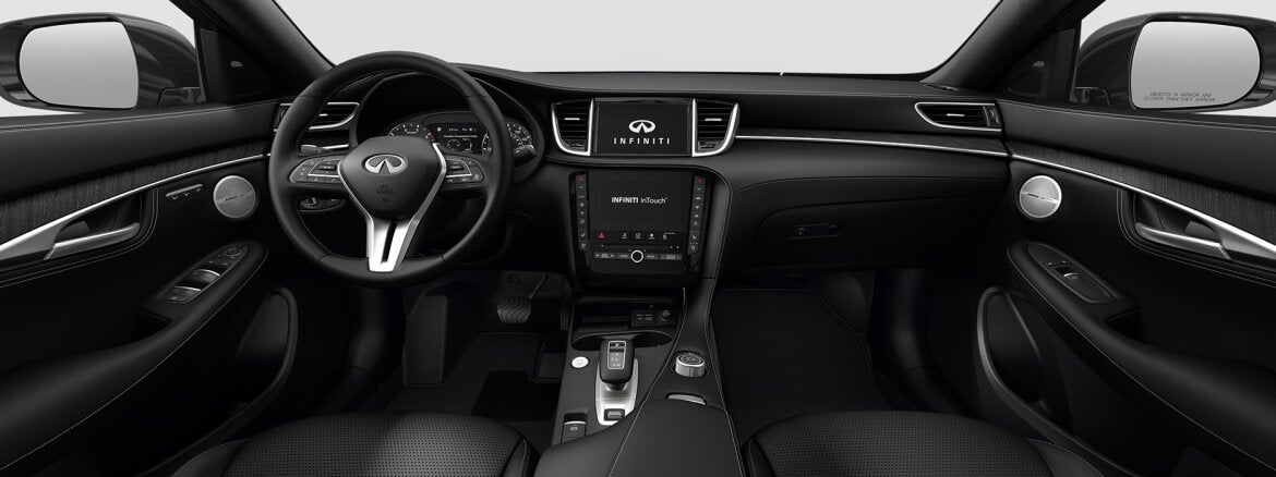 INFINITI QX55 Graphite Semi-Aniline Leather-Appointed Interior With Black Natural Maple Wood Open Pore Trim