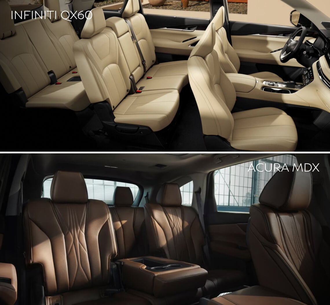 MDX vs. QX60: Seating & Passenger Room