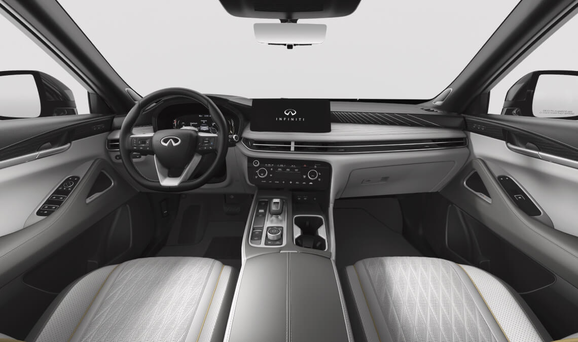 AUTOGRAPH: Stone Gray Semi-Aniline Leather-Appointed Seating with Black Open Pore Ash Wood and Metal Inlay Trim