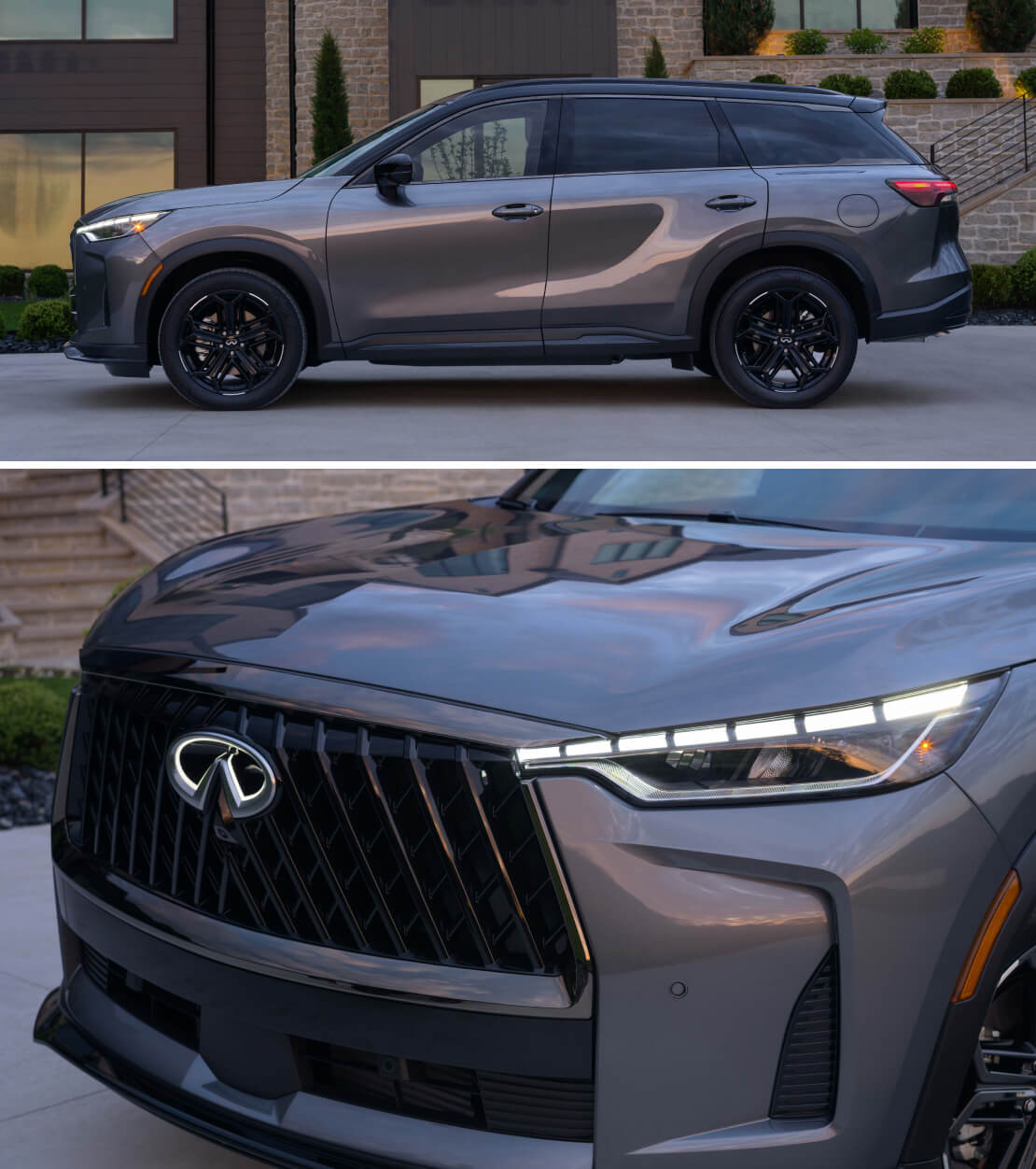 2026 Infiniti QX60 side and front view